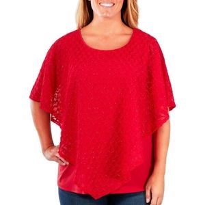 Red Sparkle Poncho Top ❤️ NEW